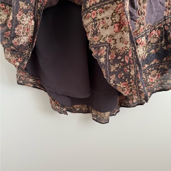 Anthropologie Free People Dark Floral Tie-Neck Dress - Picture 4 of 8